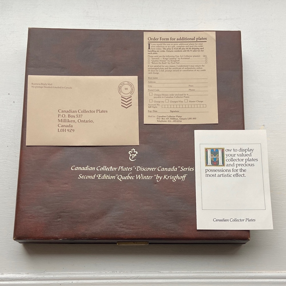 Canadian Collector Landscape Plate in Box “Quebec Winter” by Krieghoff - Picture 5 of 7
